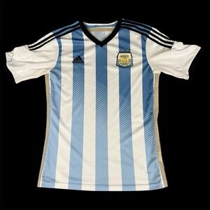 Adidas Argentina 2013-15 Football Soccer Home Jersey White Medium